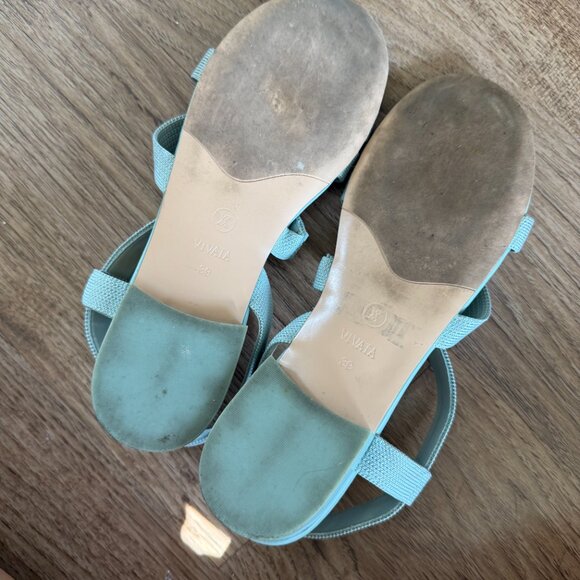 Vivaia Light Blue Woven Strap Slingback Sandals 39 / US 8 - Picture 5 of 7